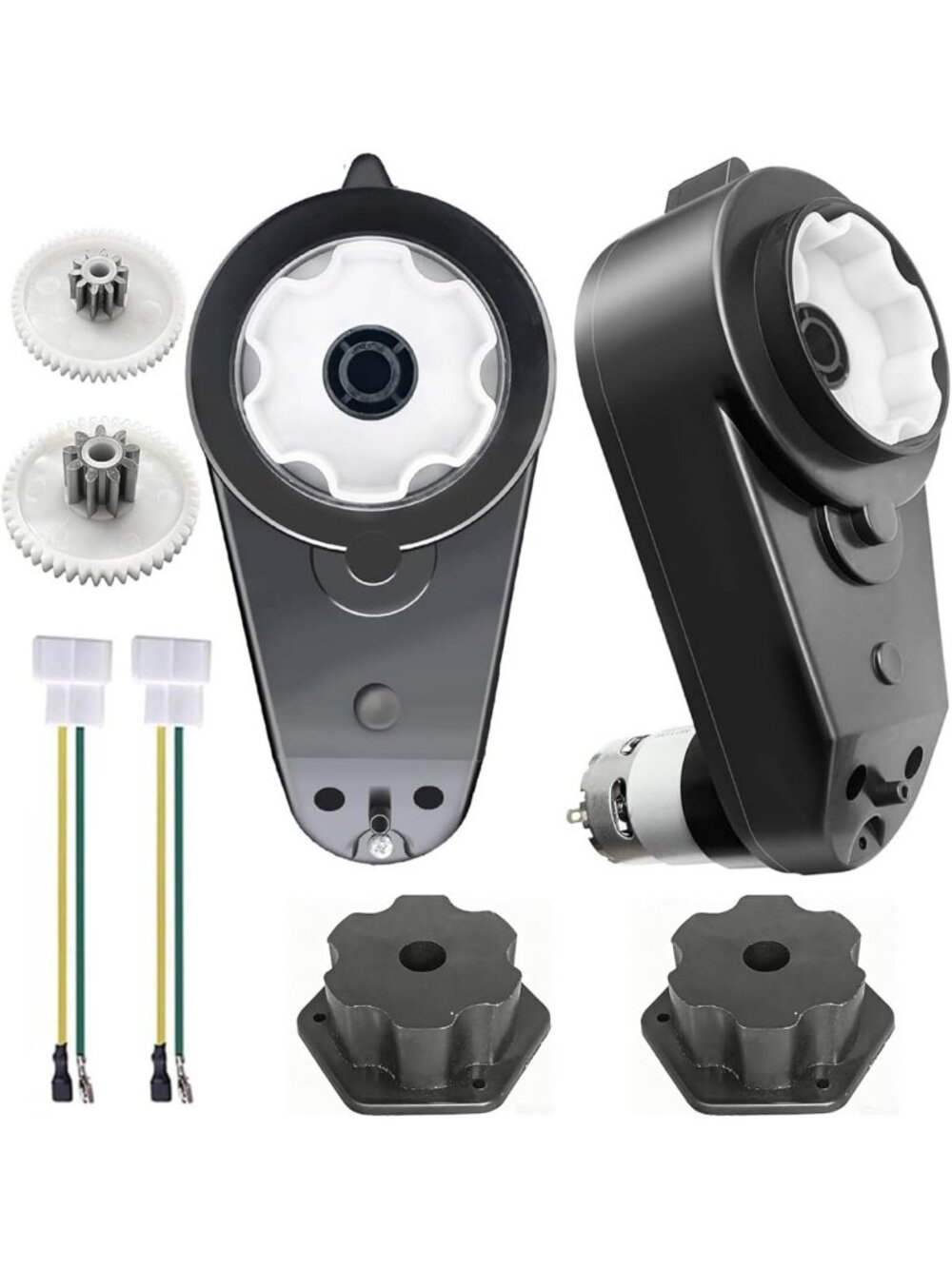 18V Gearbox Upgrade for Power Wheels Motor - High RPM Performance, Black